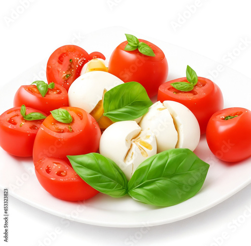 Classic caprese salad isolated on white background (2)