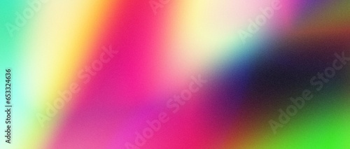 Fuchsia pastel pink oange red white green blue noise texture pastel blurred yellow grainy gradient background vibrant backdrop banner poster wallpaper website header design. photo