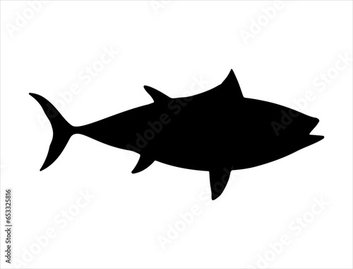 Tuna fish silhouette vector art