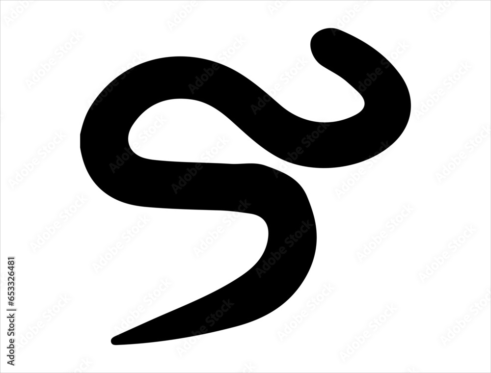 Worm silhouette vector art white background Worm silhouette vector art white background