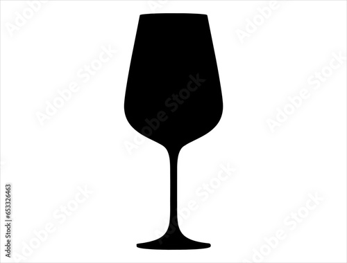 Wine glass silhouette vector art white background