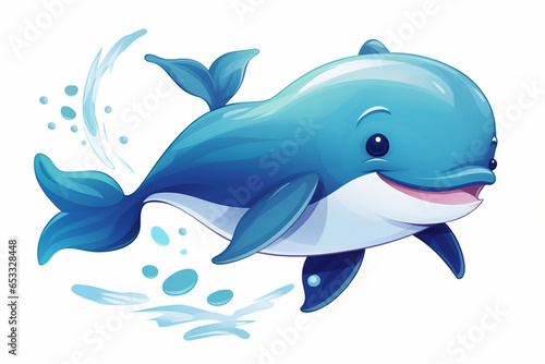 vector design  cute animal character of a whale