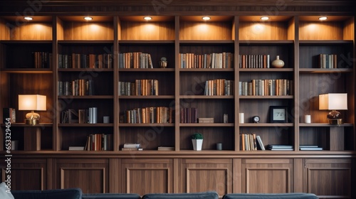 interior of a room with impressive bookshelf