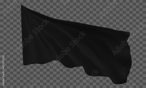 Εκτύπωση καμβά Realistic black flag flying on grey checkered background vector
