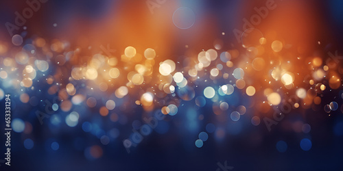 Colored abstract blurred light glitter background layout design different colors blured bokeh lights with blur blue backgroumd Ai Generative photo