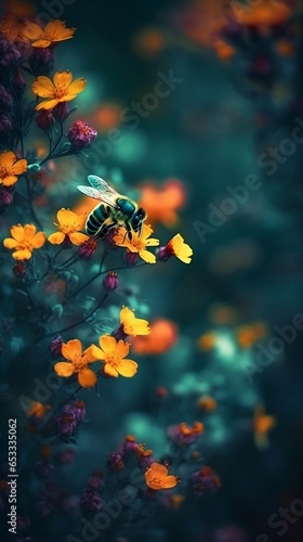Bee on yellow flower © Nature's Nomad