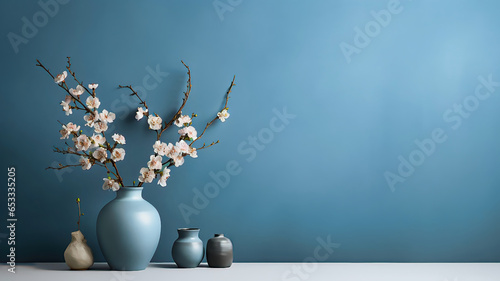 simple yet elegant vase with flowers and monochromatic background that can serve different purposes. 
