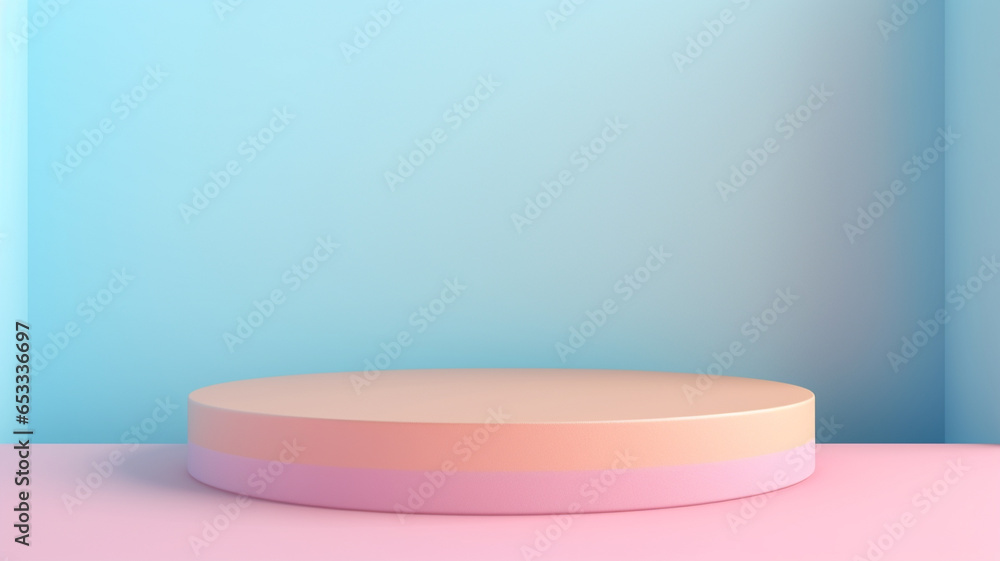 3d pastel podium for your product. Generative AI 3d pastel podium for your product. Generative AI