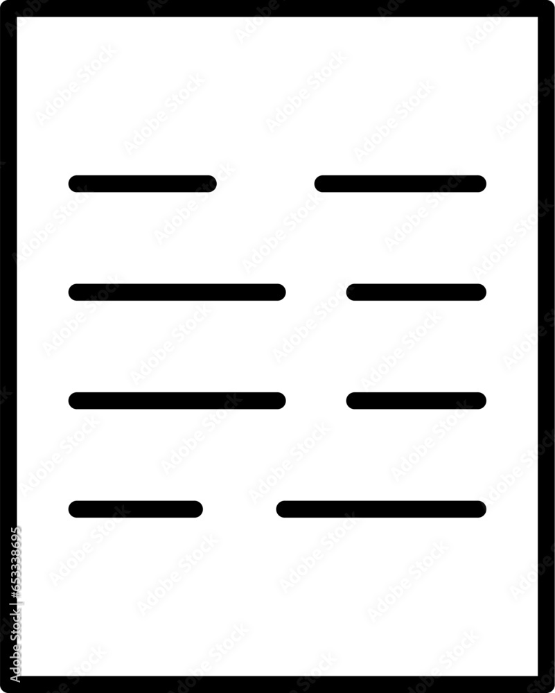 Lines on Piece of Paper Outline Sign Lines on Piece of Paper Outline Sign