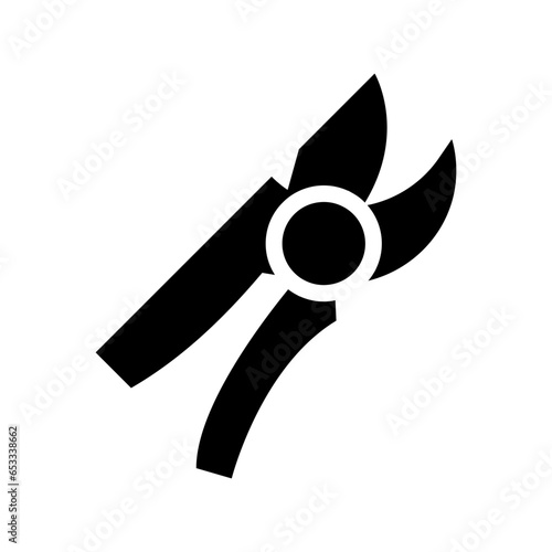 pruning shears glyph icon illustration vector graphic. Simple element illustration vector graphic, suitable for app, websites, and presentations isolated on white background