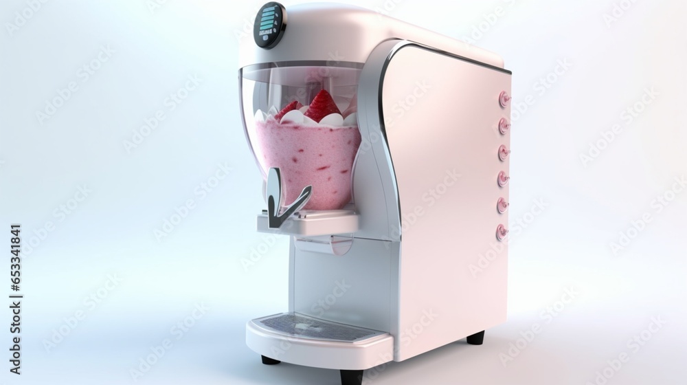 Fototapeta premium ice cream machine realistic isolated 8k white background.Generative AI