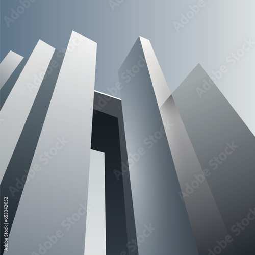 Minimalist white building background.