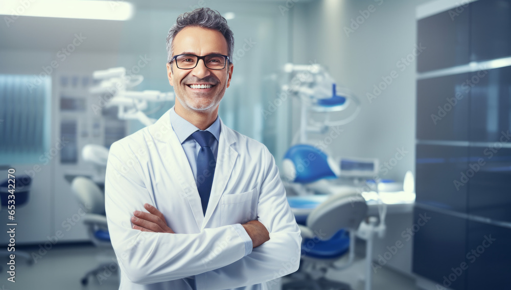 Confident doctor posing with arms crossed Confident doctor posing with arms crossed