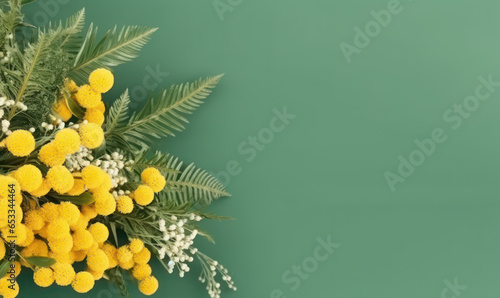 Vibrant bouquet of mimosa flowers.