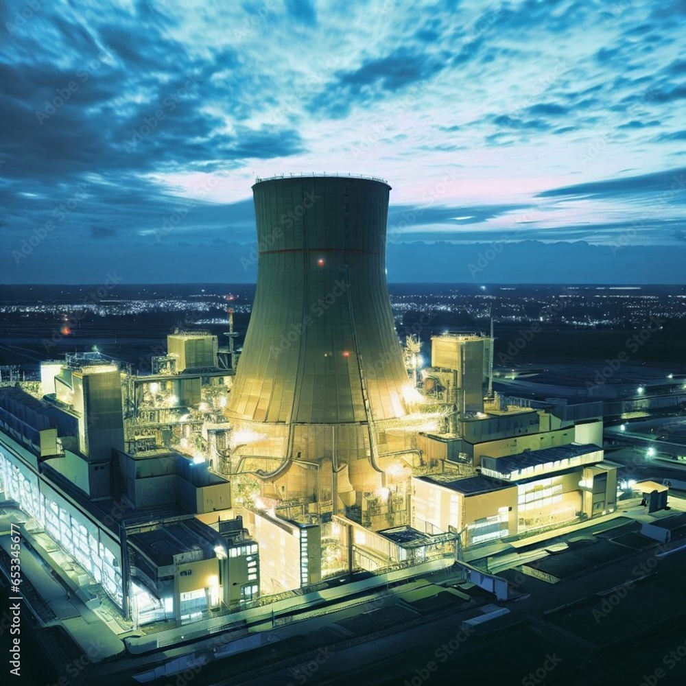 Sécurité renforcée des centrales nucléaires - obrazy, fototapety, plakaty 