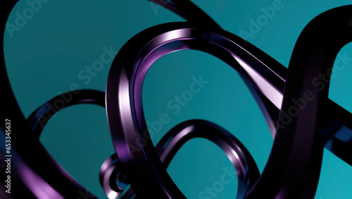 Bild auf Leinwand Abstract bending metal stripes in endless motion