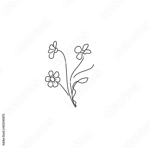 Fototapeta Naklejka Na Ścianę i Meble -  flower pattern illustration on white plants floral