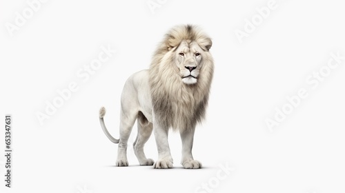 Lion realistic isolated 8k white background.Generative AI