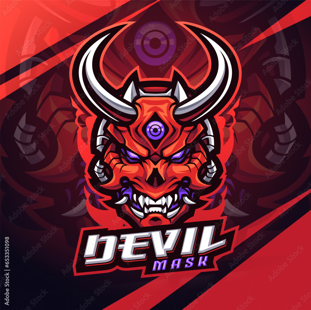 Devil mask esport mascot logo design