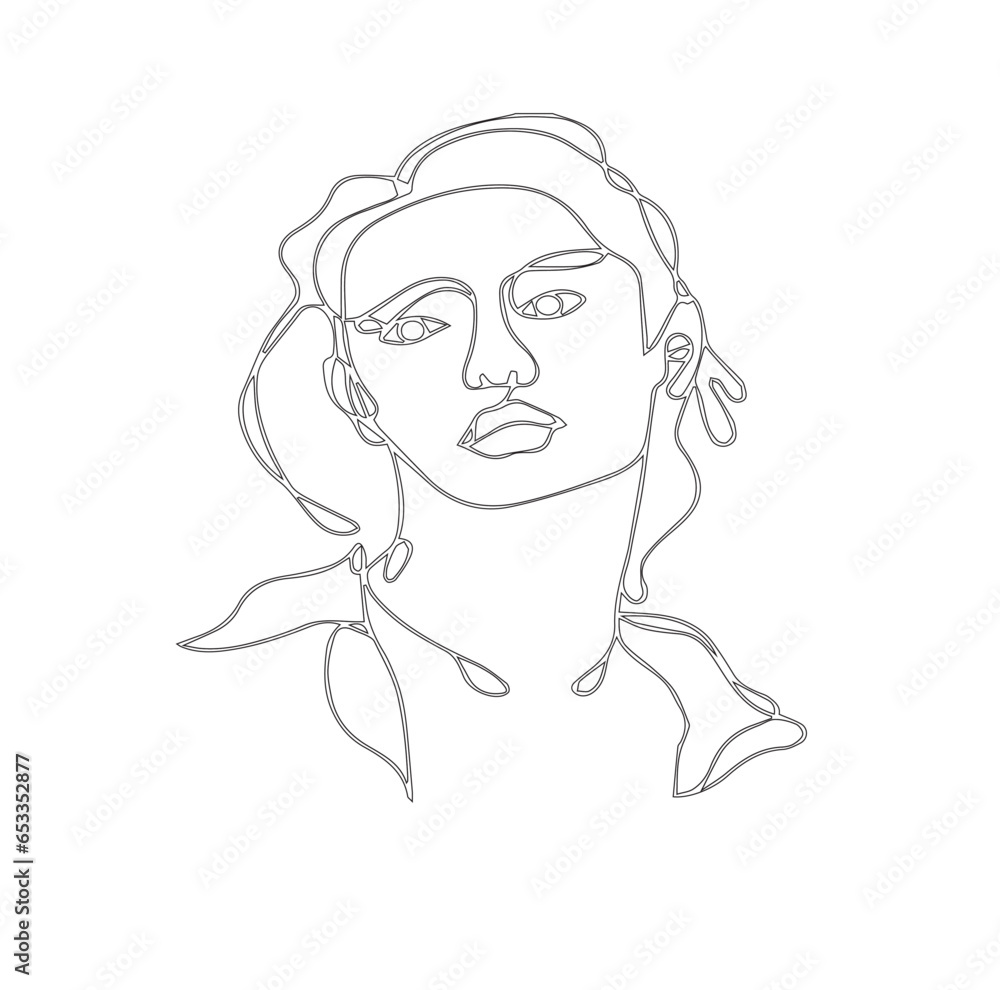 girl face abstract continuous line. beautiful girl outline image in vector illustration on isolated background. girl face abstract continuous line. beautiful girl outline image in vector illustration on isolated background.