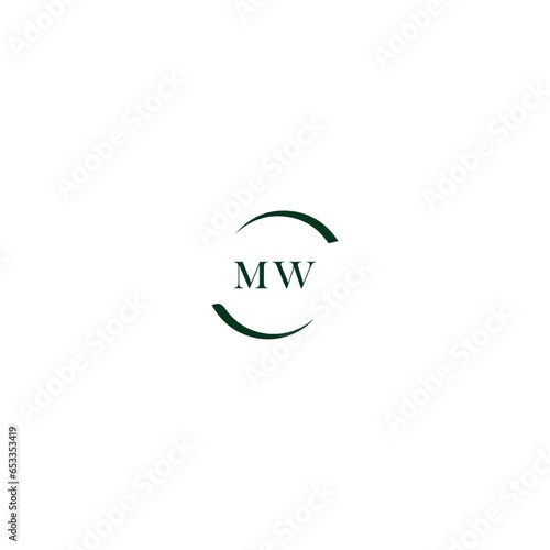 MW letter logo design in six style. MW polygon, circle, triangle, hexagon, flat and simple style with black and white color variation letter logo set in one artboard. MW