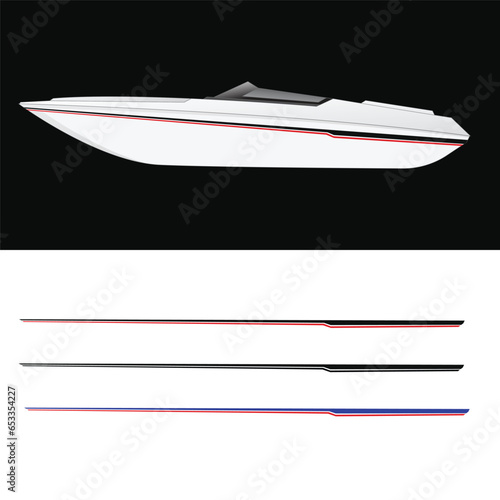 Foto vector simple design for modern yacht wrapper decal stickers