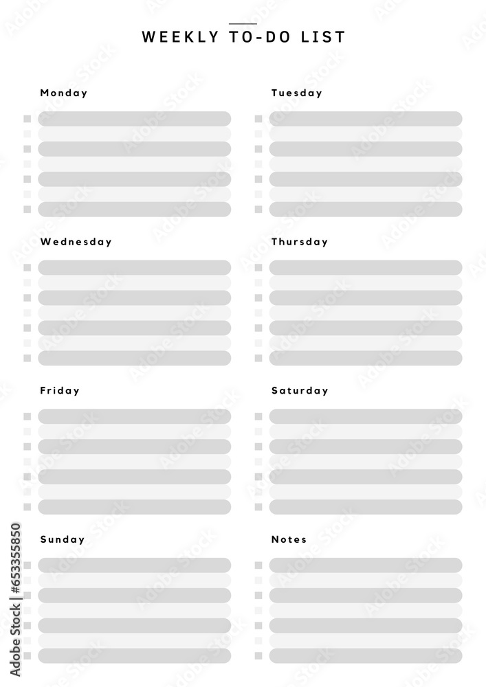 Weekly To-Do Planner Template Sheet, Minimal and Simple Weekly To-Do Planner Template Weekly To-Do Planner Template Sheet, Minimal and Simple Weekly To-Do Planner Template