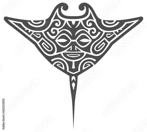 Polynesian manta ray tattoo design element