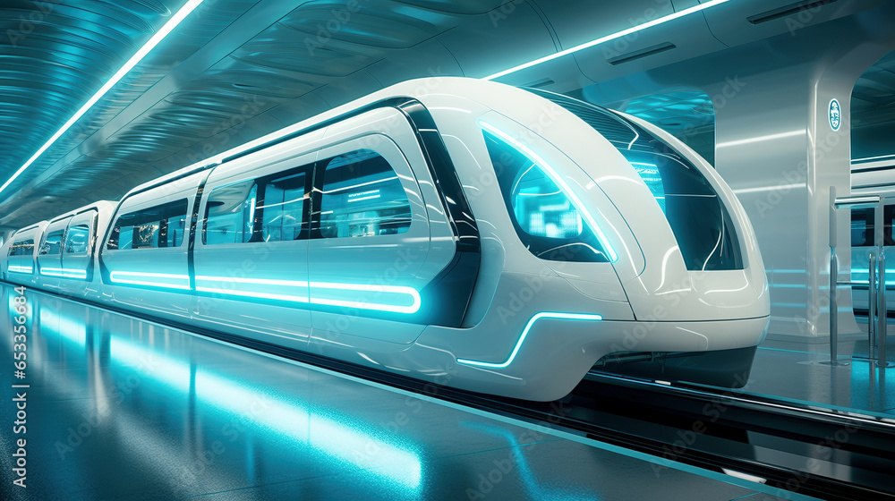 Futuristic metro concept envisions high-speed travel with luxurious interiors in rural China.