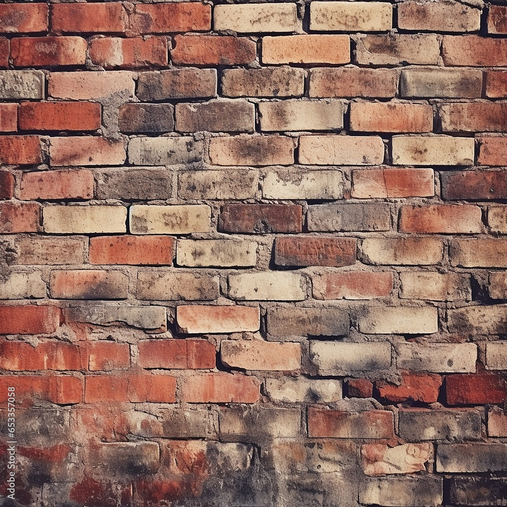 Obraz premium Old vintage red brick wall. Design background