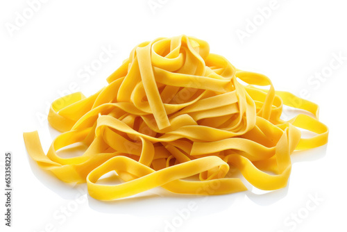 Italian Pasta Tagliatelle on a white background