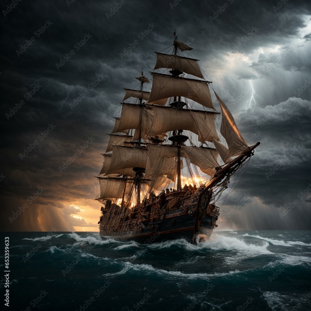 Pirate War Ship Generative AI