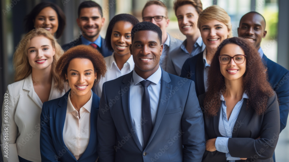 Portrait of a group of multiethnic business people standing together Portrait of a group of multiethnic business people standing together
