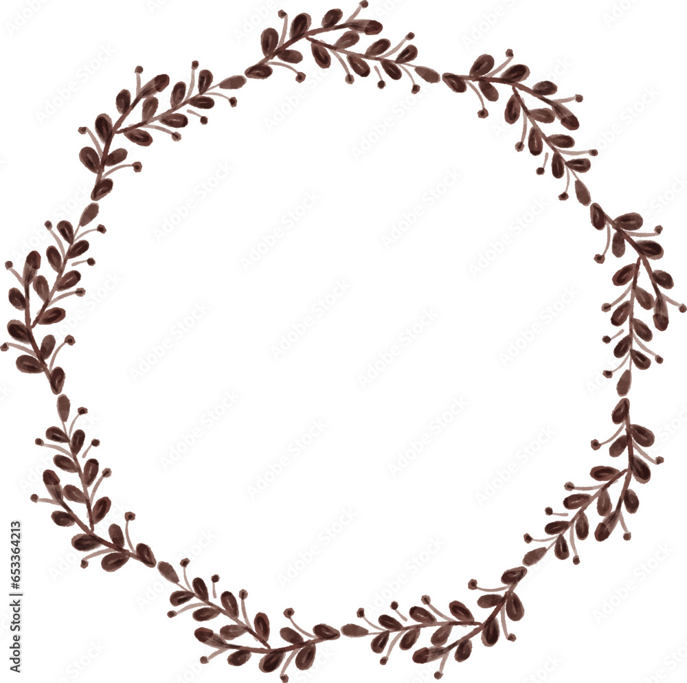 Vector Hand drawn floral wreath and frame