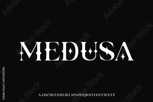 Display alphabet vector font suitable for headline, logotype, poster, album, cover and many more