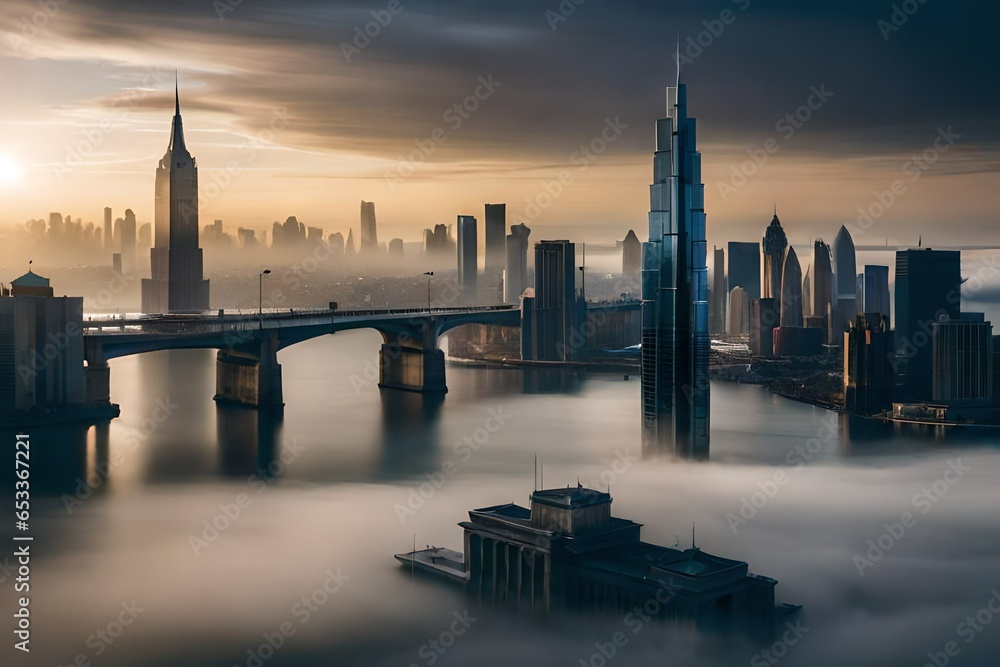 Fototapeta premium city skyline at night