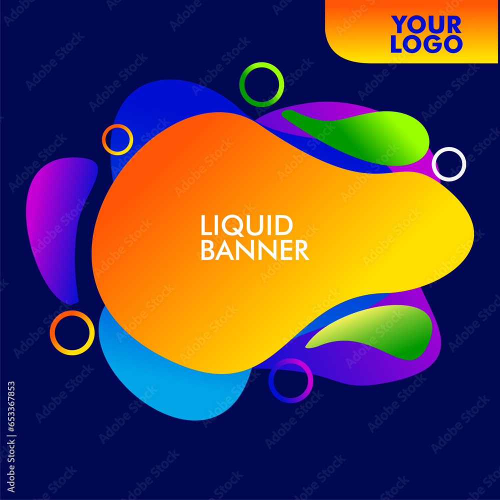 Fototapeta premium abstract vector design background Futuristic trendy dynamic elements fluid shapes with gradient colors, copy space area