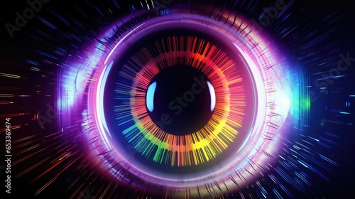 Rainbow eye as AI concept