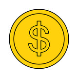 Dollar Coin Vector currency, business and commerce, payment and profit symbol of economy
