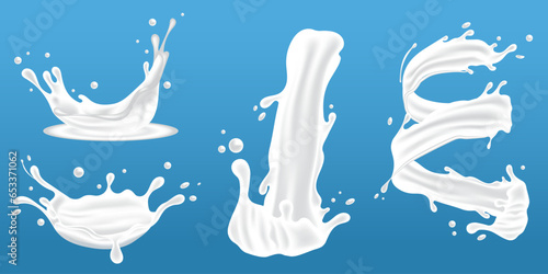 Splashes of milk or yogurt. Milk background design part