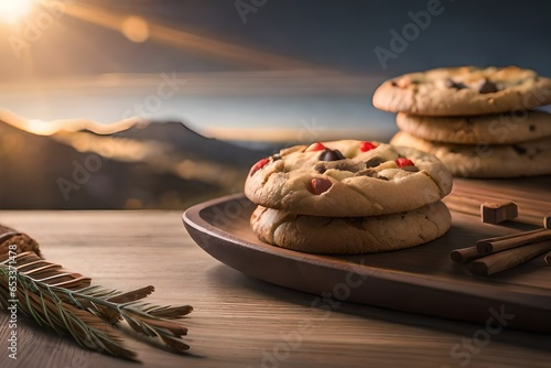 chocolate chip cookies on table