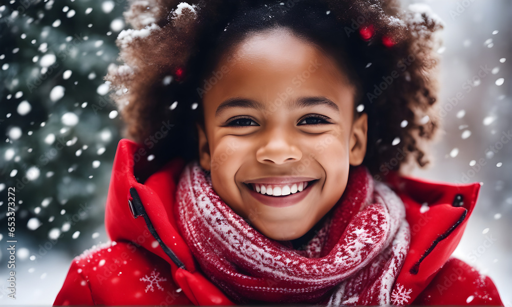 Beautiful girl posing for a photo on a snowy Christmas day Beautiful girl posing for a photo on a snowy Christmas day