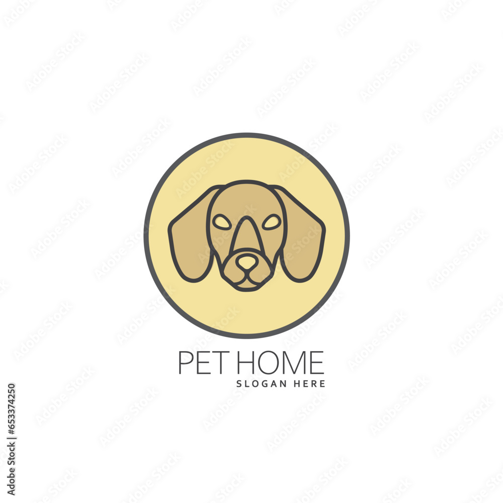 Dog logo design, Line Of Pet Logo Design. Logo Template. Modern Design. Flat Logo. Vector Illustration