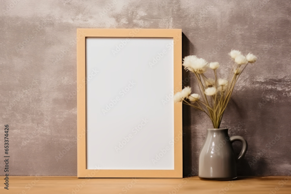 Interior design of living room with mock up photo frame on the shelf with beautiful plant. Elegant personal accessories. Interior design of living room with mock up photo frame on the shelf with beautiful plant. Elegant personal accessories.