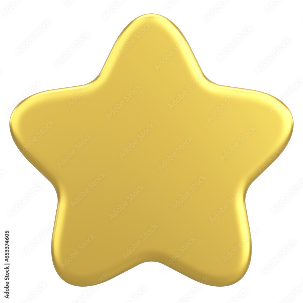 3D Star. Star Shape. 3D illustration.