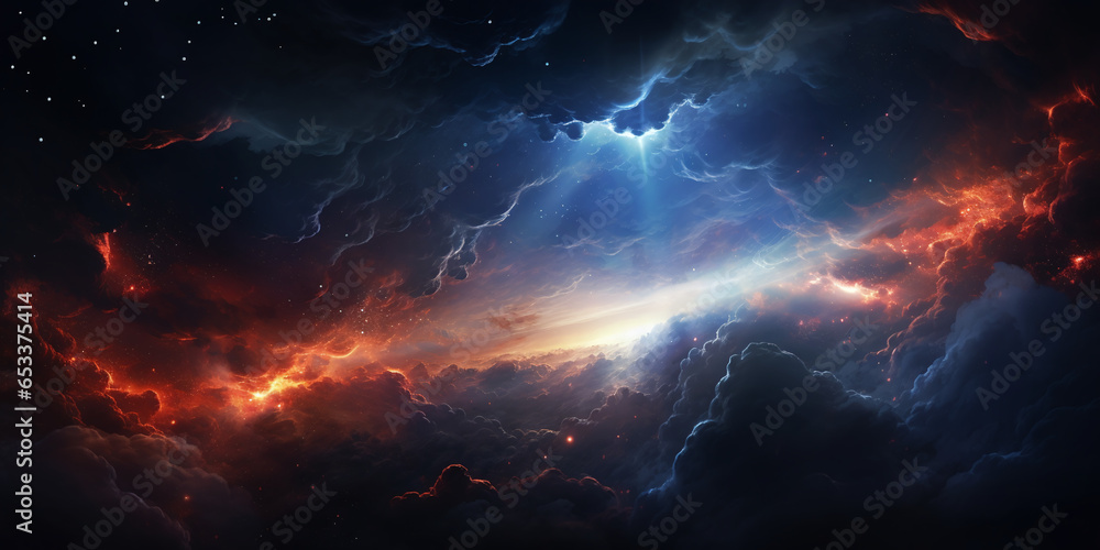 an image of clouds and stars in space wallpapers