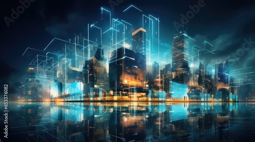 internet smart digital city illustration wireless online, smconnect network, futuristic line internet smart digital city