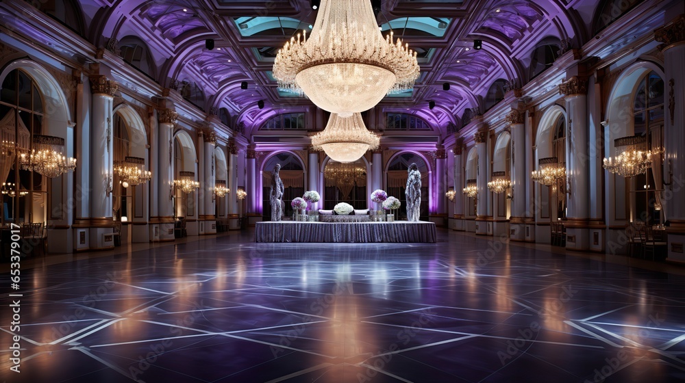 Banquet hall interior design - obrazy, fototapety, plakaty 
