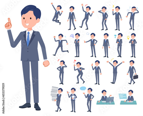 様々な感情表現をする営業コンサルタント男性のセット