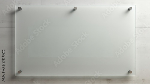 Transparent glass board mounted on the wall.